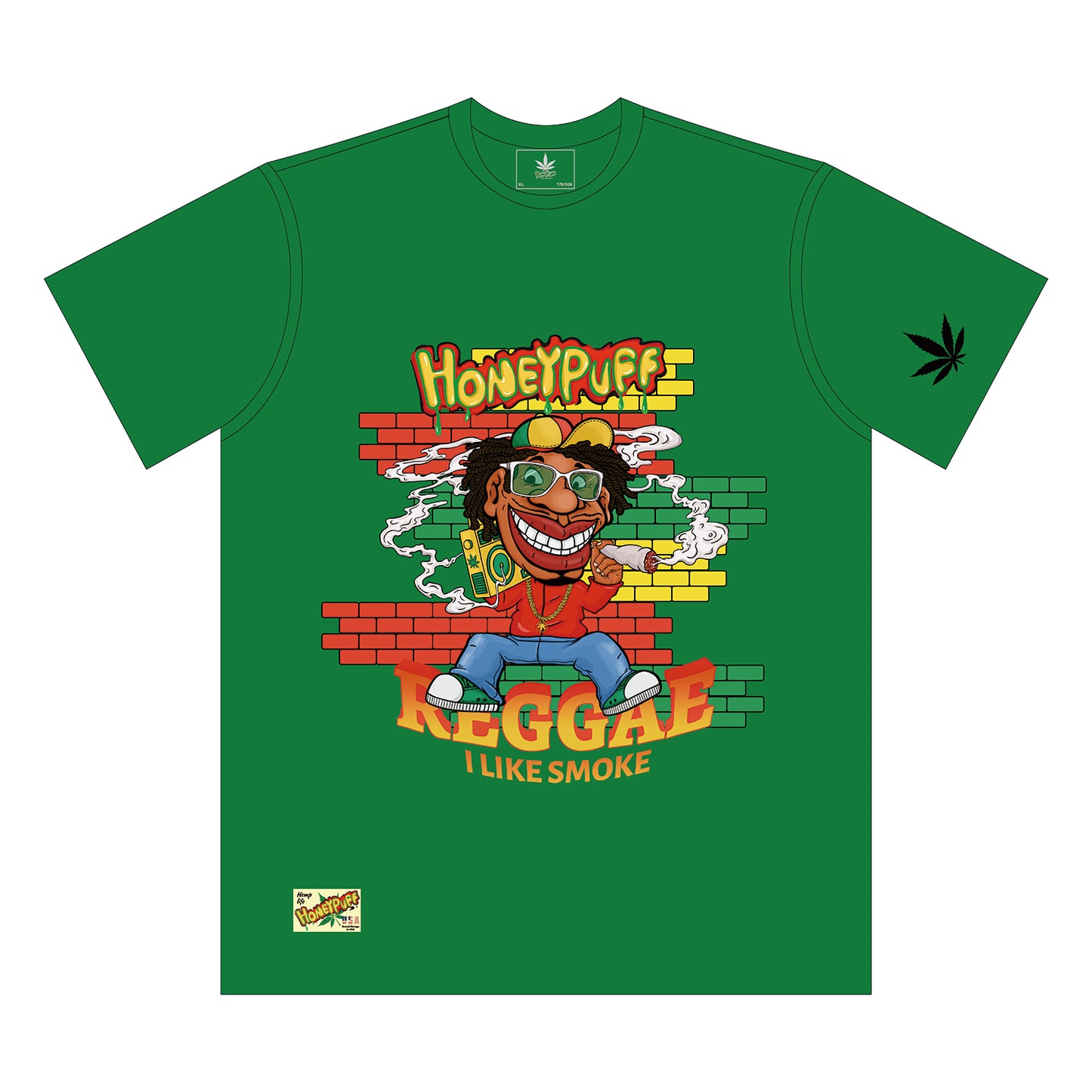 HONEYPUFF Men’s Green T Shirt, Comfortable Short Sleeve Shirt