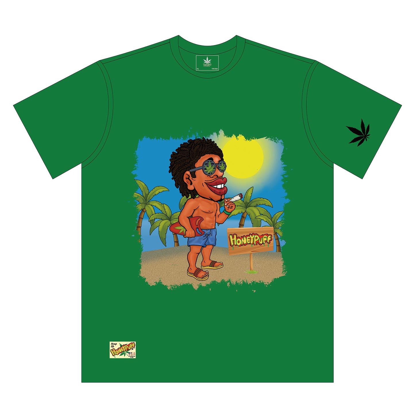 HONEYPUFF Men’s Green T Shirt, Comfortable Short Sleeve Shirt