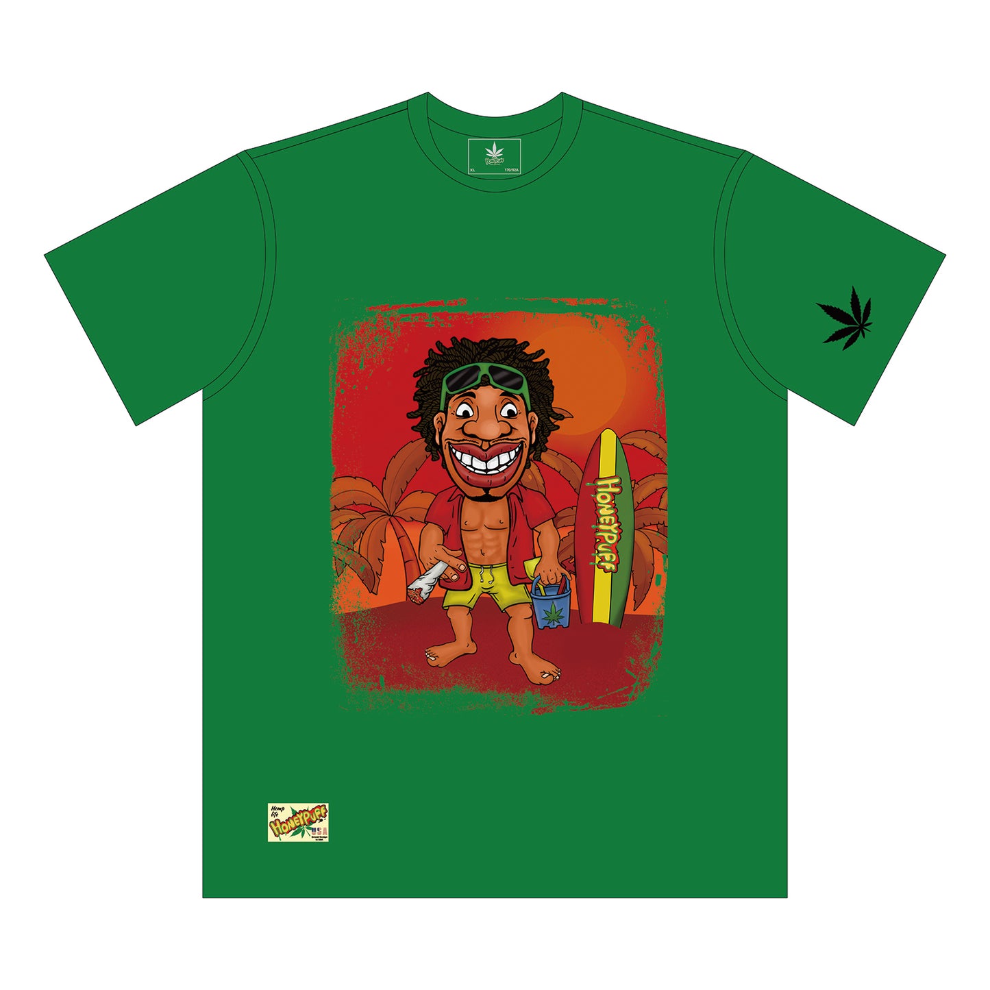 HONEYPUFF Men’s Green T Shirt, Comfortable Short Sleeve Shirt