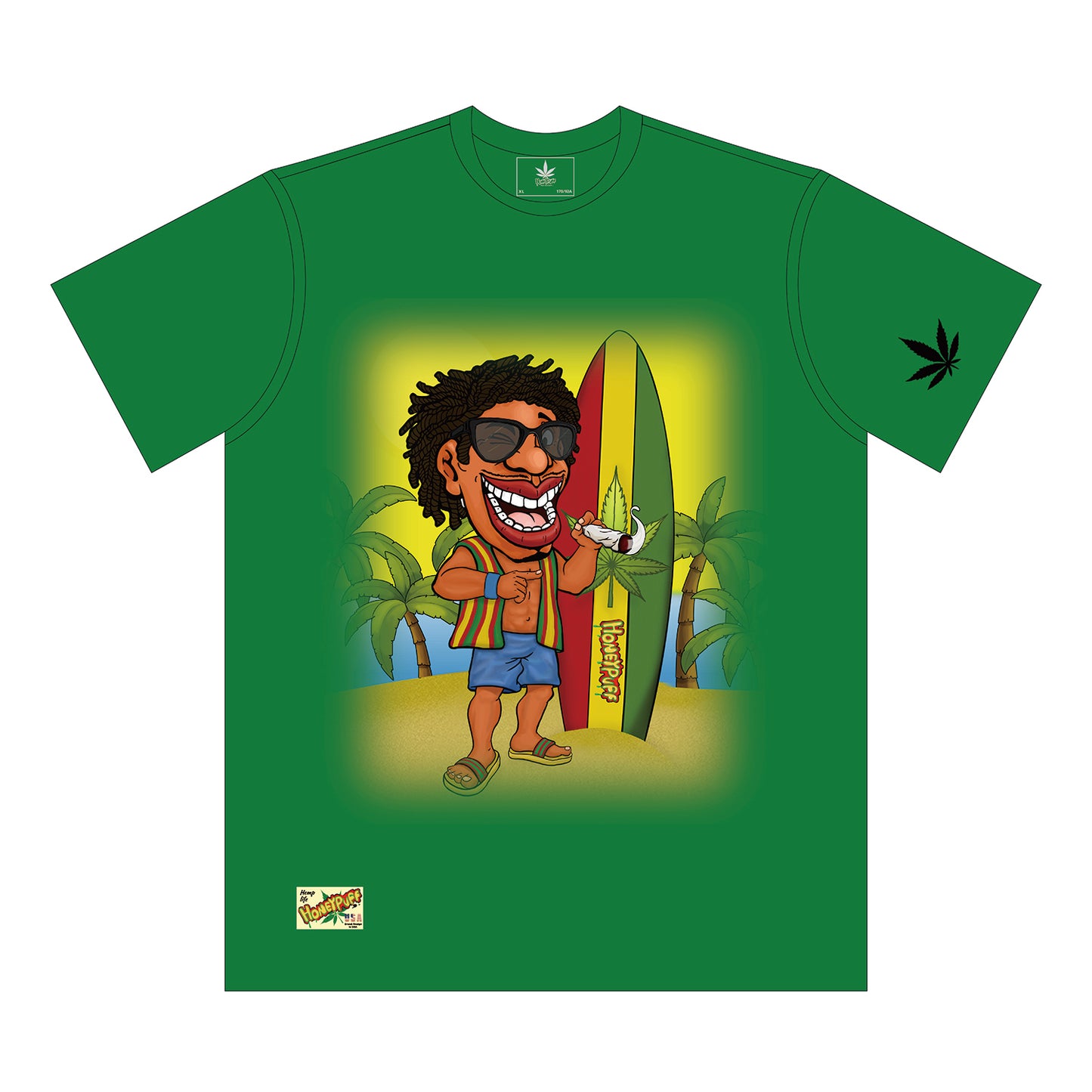 HONEYPUFF Men’s Green T Shirt, Comfortable Short Sleeve Shirt
