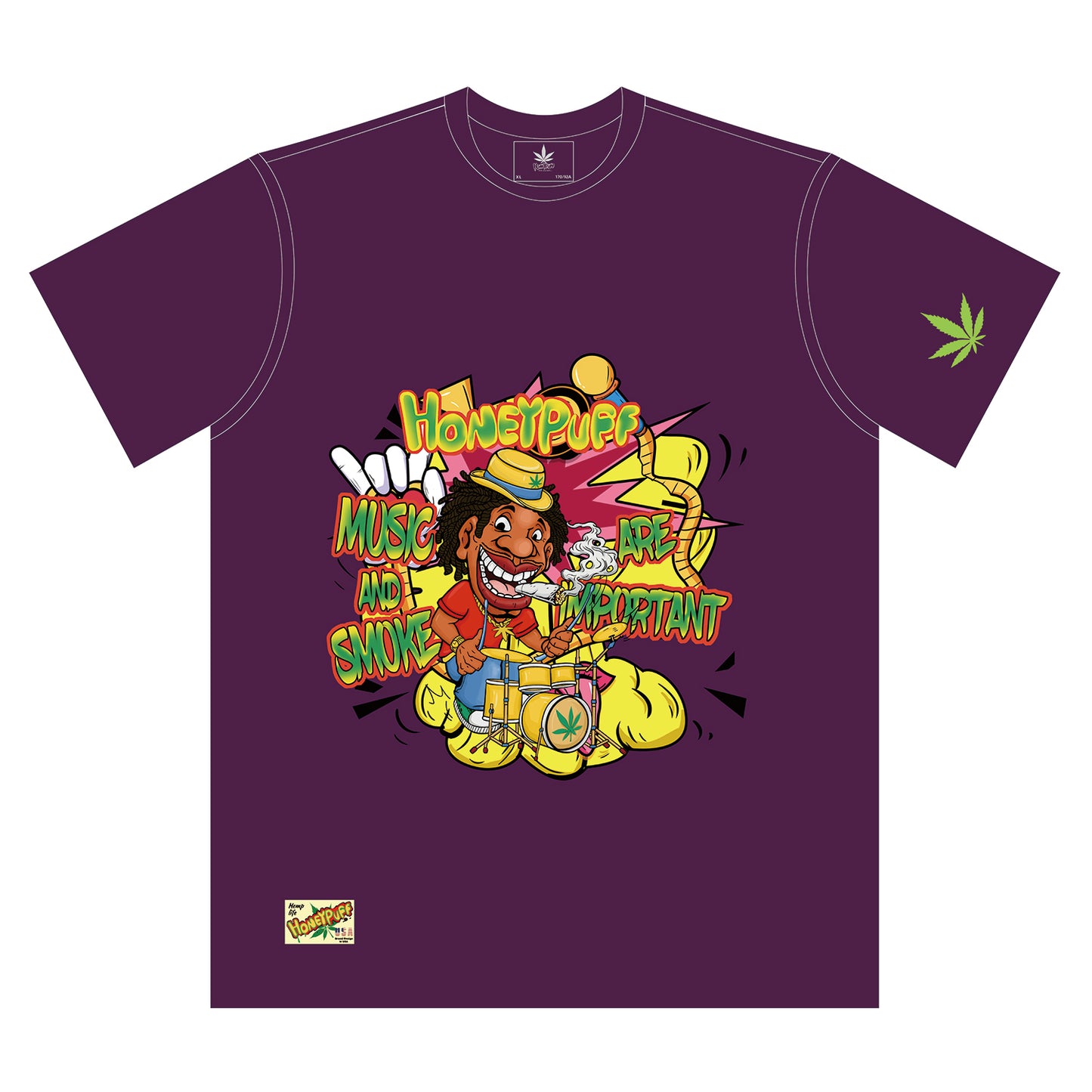 HONEYPUFF Men’s Purple T Shirt, Comfortable Short Sleeve Shirt