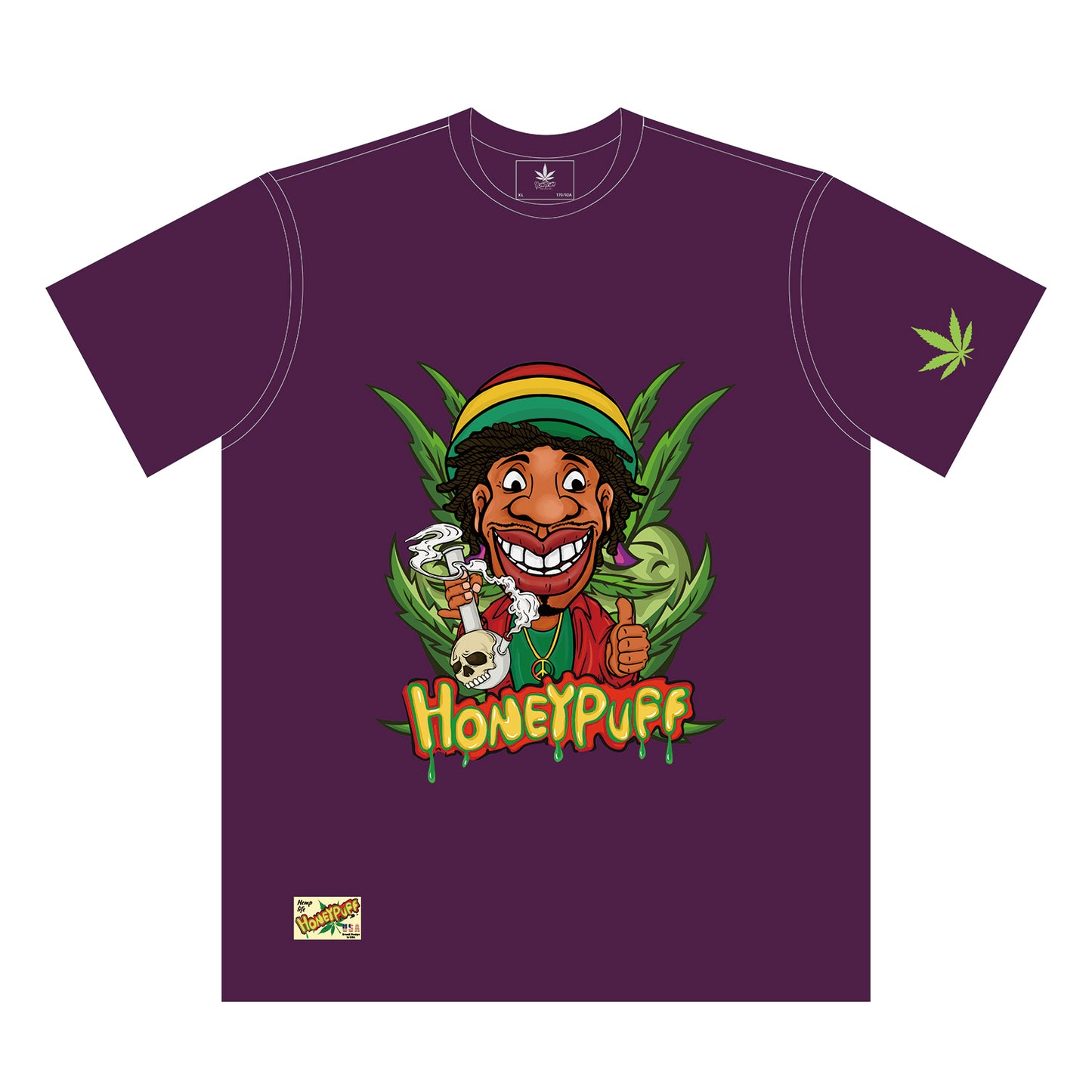 HONEYPUFF Men’s Purple T Shirt, Comfortable Short Sleeve Shirt