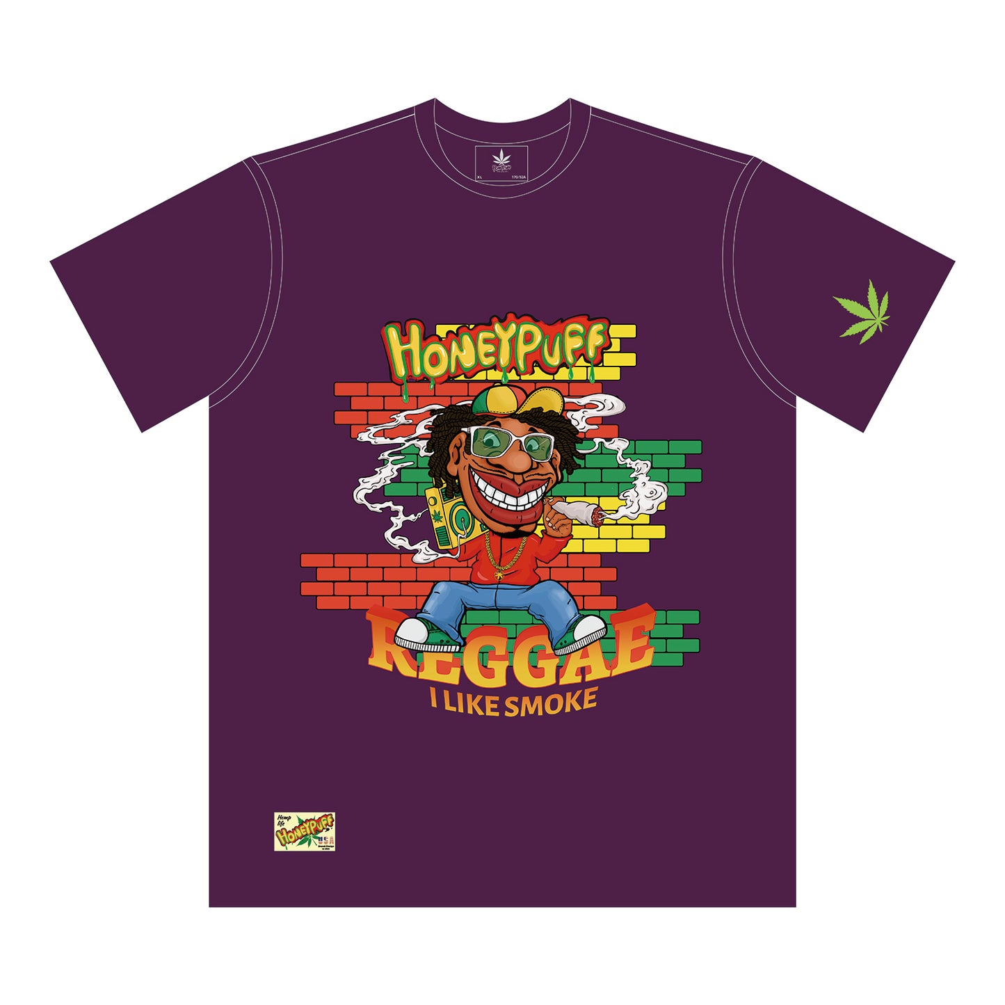 HONEYPUFF Men’s Purple T Shirt, Comfortable Short Sleeve Shirt
