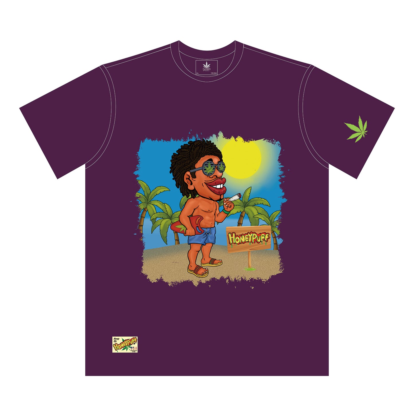 HONEYPUFF Men’s Purple T Shirt, Comfortable Short Sleeve Shirt