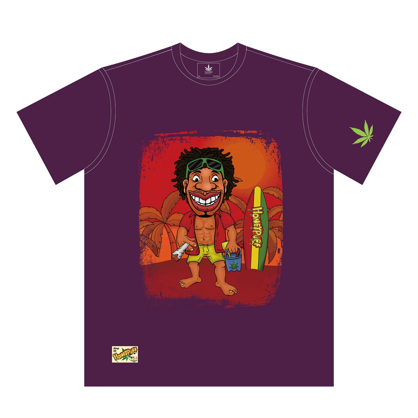 HONEYPUFF Men’s Purple T Shirt, Comfortable Short Sleeve Shirt