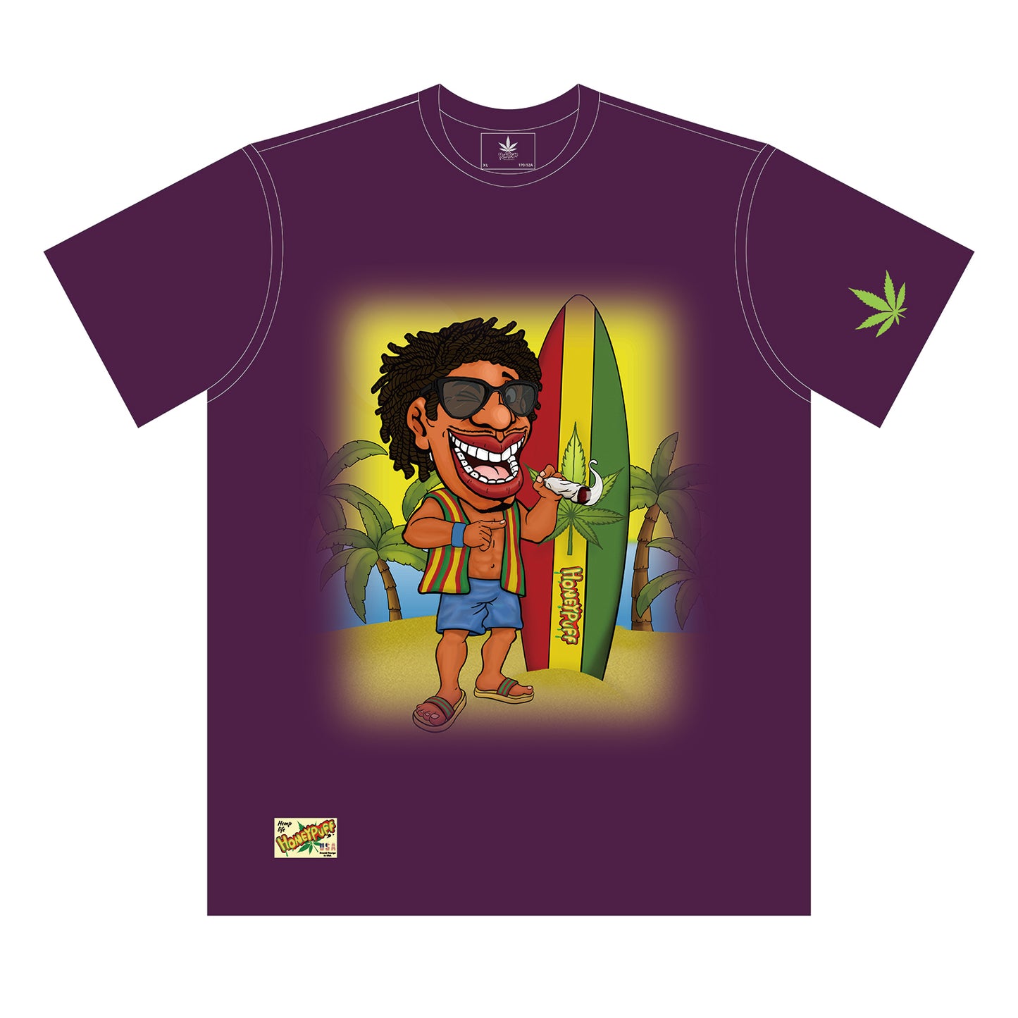 HONEYPUFF Men’s Purple T Shirt, Comfortable Short Sleeve Shirt