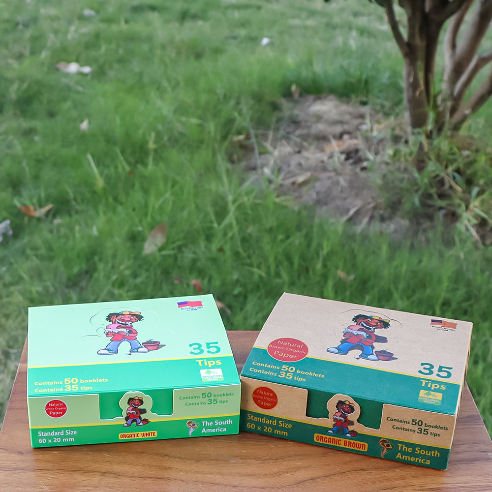 HONEYPUFF Brown Mini Size Rolling Paper Tips, Natural Rolling Papers, 35 Pcs Rolling Paper Tips