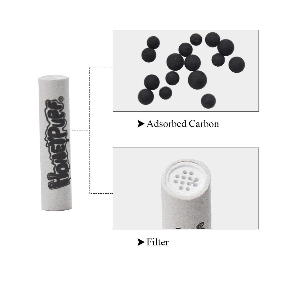 Filtres à charbon actif en céramique Honeypuff, embouts pré-roulés Ø 9, adaptés aux pipes à tabac en bois, 150 filtres par pot