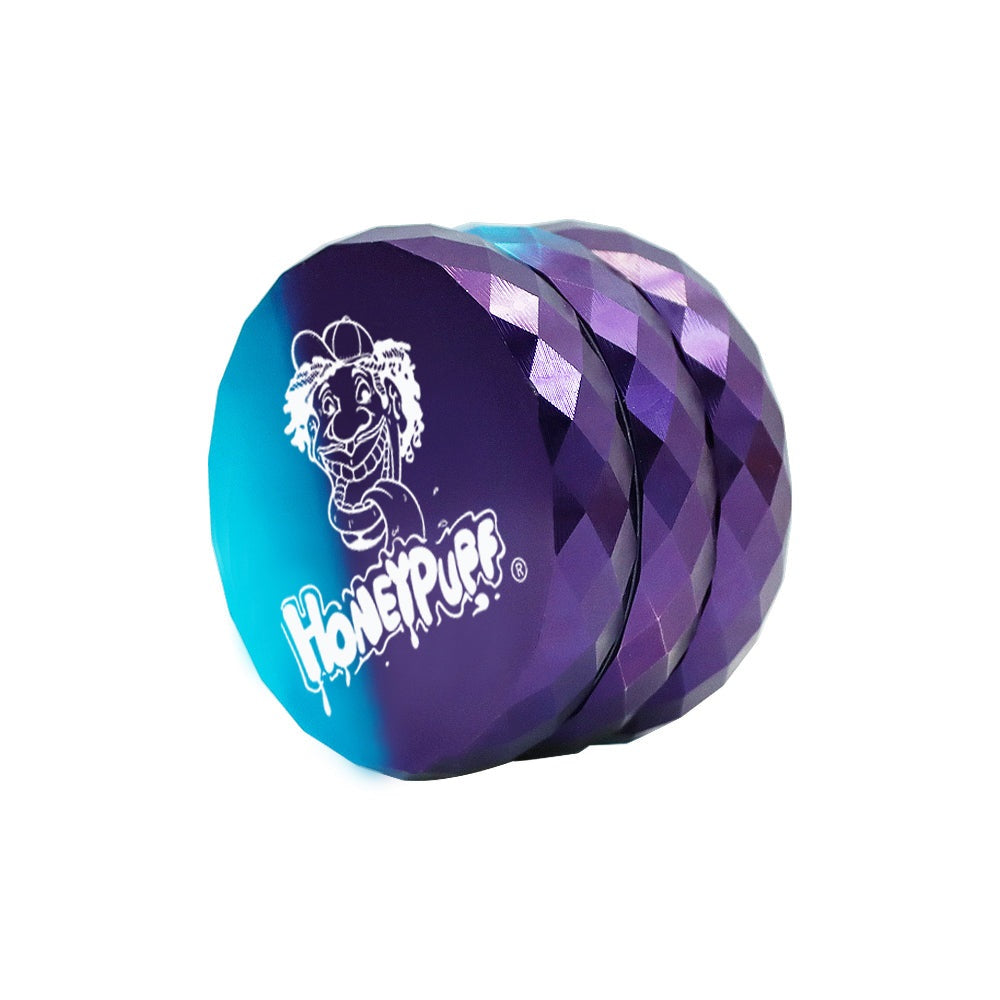 HONEYPUFF Diamond Design Zinc Alloy Herb Grinder, 63 mm 4 Layers Metal Tobacco Grinder, Beautiful Color Weed Grinder