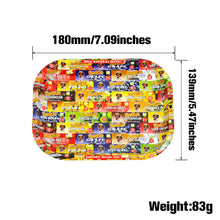 Load image into Gallery viewer, HONEYPUFF Tinplate Metal Rolling Tray, 7 x 5.4 Inches Small Size Rolling Trays, Portable Rolling Paper Tray
